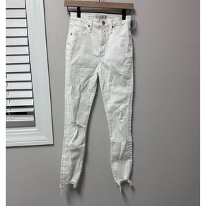 NWT Abercrombie & Fitch White High Rise Super Skinny Ankle Jeans Size 25 Stretch
